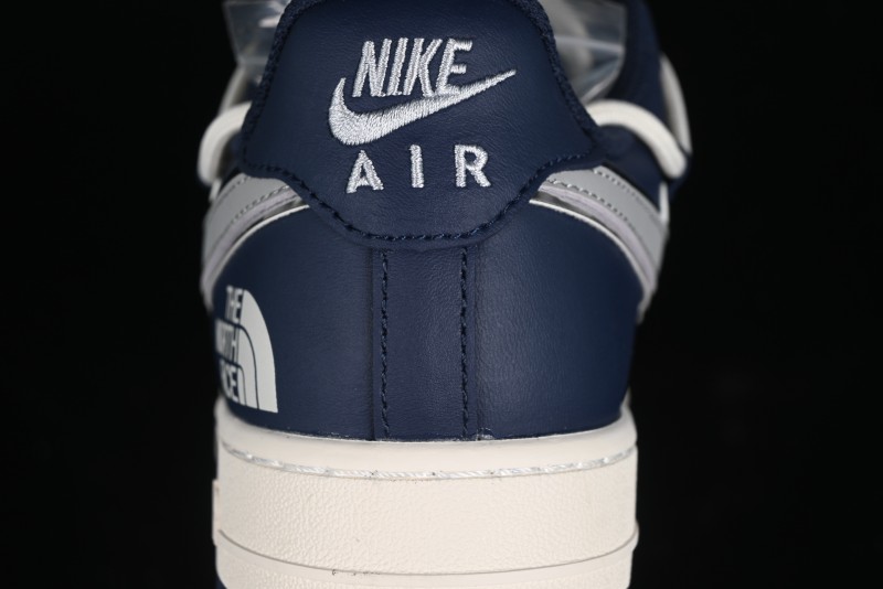 Nike Air Force 1 '07 Low The North Face Collaboration - Grey Blue Drawstring Low-Top Casual Sneakers - SJ1198-700