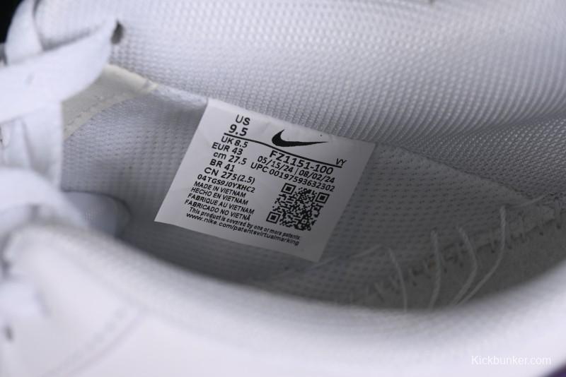 Nike Air Force 1 '07 Low Kobe Full-Grain Leather Casual Sneakers with Full-Length Air Cushion - FZ1151-100