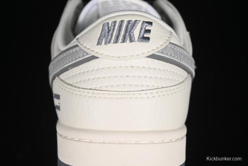 Nike SB Dunk Low Supreme Collaboration - Beige Grey Pig Anniversary High-End Custom Low-Top Casual Skate Shoes - XX2025-188