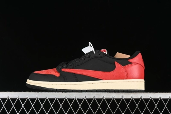 Nike Travis Scott x Air Jordan 1 Low OG AJ1 Reverse Swoosh Sneakers - DM7866-061