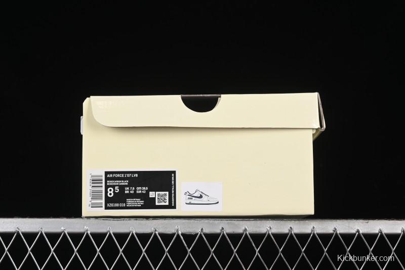 Nike Air Force 1 '07 Low Supreme Collaboration - Beige Grey Pigskin Low-Top Casual Sneakers - XZ6188-018