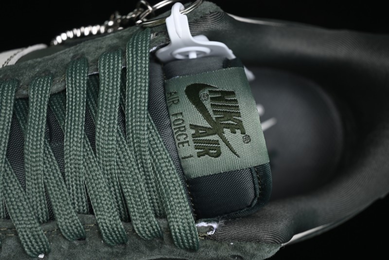 Nike Air Force 1 '07 Low Chrome Hearts Collaboration - Moss Green White Low-Top Casual Sneakers - KK1988-029