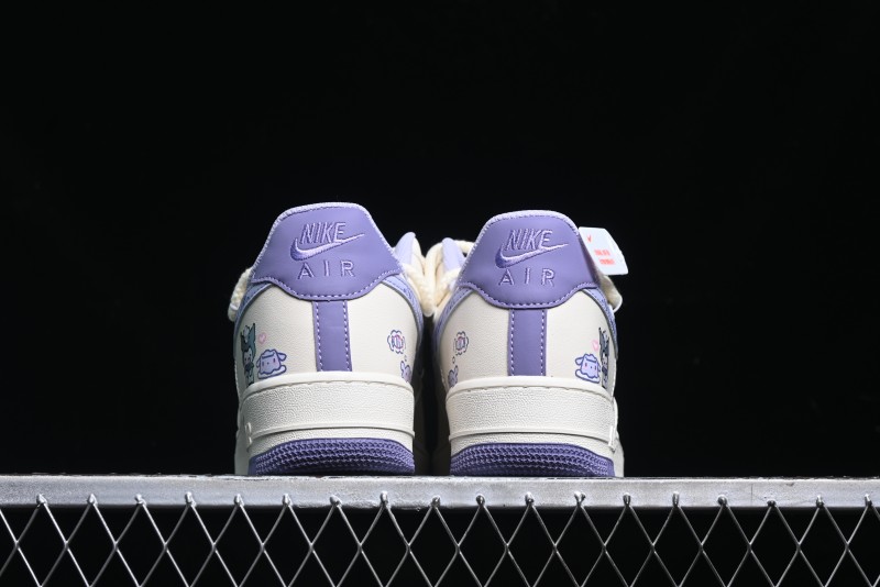 Nike Air Force 1 Low Kuromi Casual Sneakers with Lace-Up Design - BD7701-220