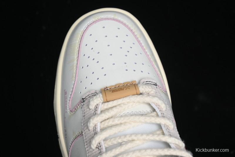 Nike Dunk Low Retro Casual Sneakers in Brown and Sail with Panda Mischief Skyline Theme - DD1503-124