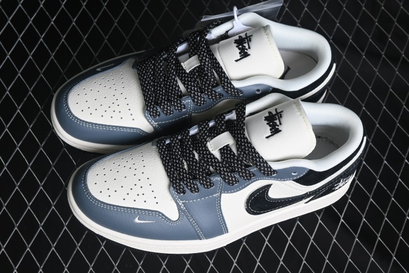 Nike Air Jordan 1 Low Stussy Collaboration Retro Basketball Shoes - XX3318-505