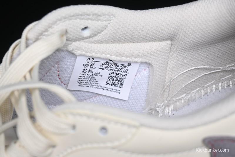 Nike Travis Scott x Fragment Design x Air Jordan 1 Low OG SP AJ1 Multi-Color Patchwork Low-Top Casual Sneakers - DM7866-039