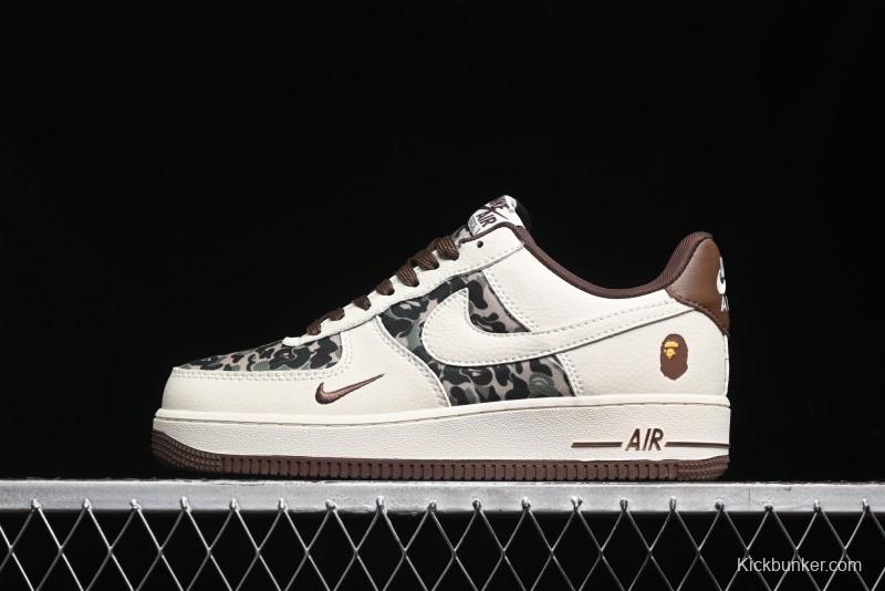 Nike Air Force 1 Low Bape Collaboration - Beige Camo Casual Sneakers - KK1988-019