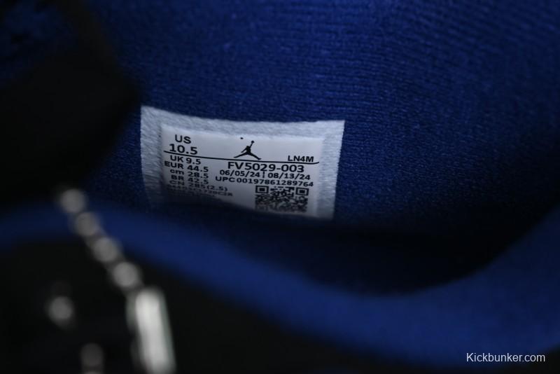 Nike Air Jordan 4 Retro Basketball Shoes with Black-Grey-Blue Color Blocking - FV5029-003