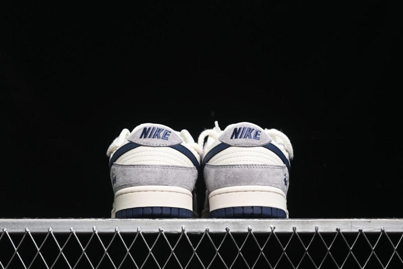 Nike SB Dunk Low Stussy Collaboration - Navy Blue Embroidery Swoosh Anniversary Custom Low-Top Casual Sneakers - SJ2068-296