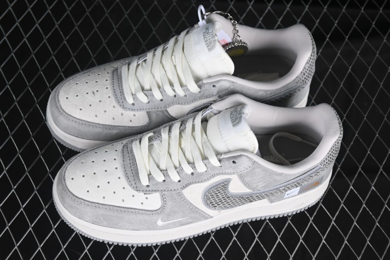 Nike Air Force 1'07 Low The North Face Collaboration Pig Grey Snake Print Low-Top Casual Sneakers - DF0188-027