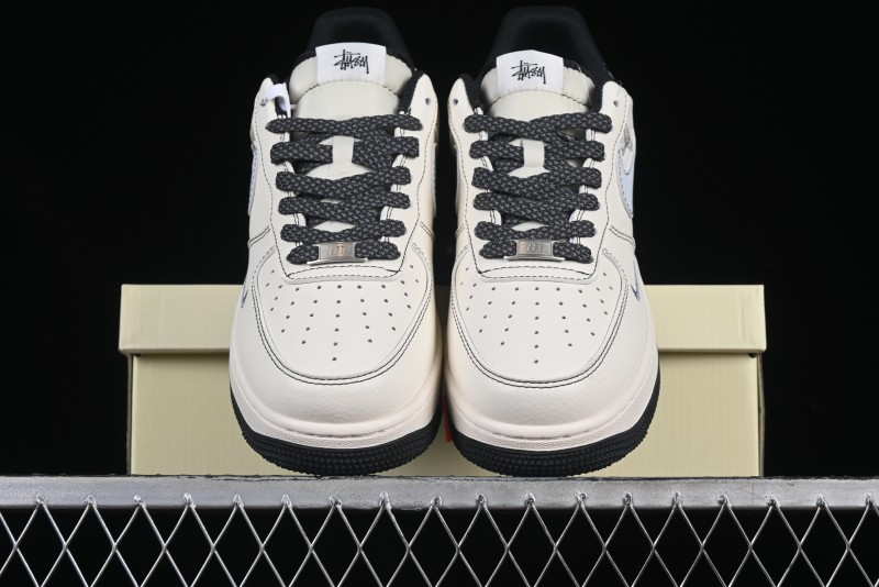 Nike Air Force 1 '07 Low Stussy Collaboration Embroidered Mini Swoosh Casual Sneakers - XZ6188-630