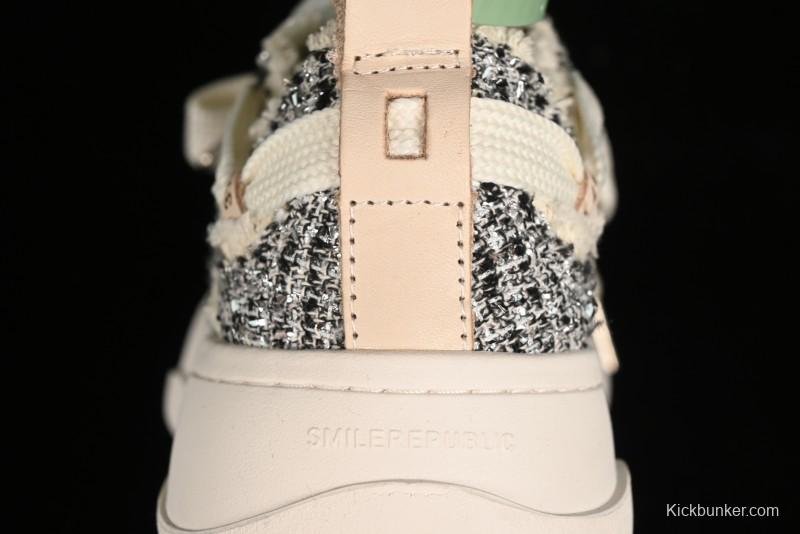 SMILEREPUBLIC SMILE Canvas Sneakers with Cut Wool Fringe and Unique Weaving - G.D4