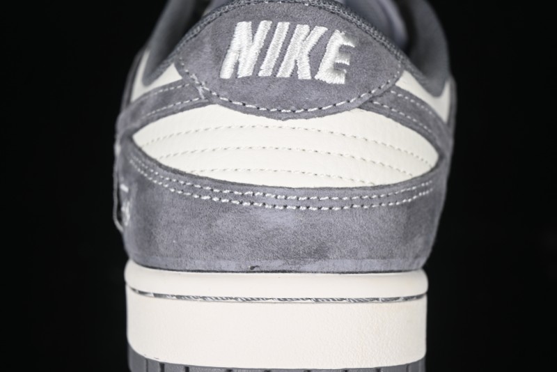 Nike SB Dunk Low Stussy Anniversary Edition Patchwork Grey Swoosh Customized Casual Skate Shoes - YX5066-221