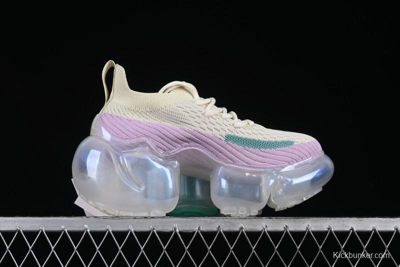 Grounds Big Bubble High Platform Sneakers in Cream Lilac - AJE5