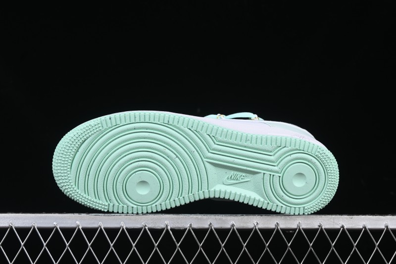Nike Air Force 1 '07 Low Gold-Inlaid Jade Casual Sneakers with Strap - XV7981-476
