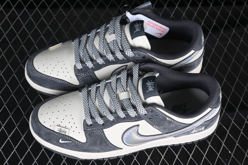 Nike SB Dunk Low Stussy Collaboration Embroidered Swoosh Anniversary Custom Low-Top Casual Sneakers - DM6868-036