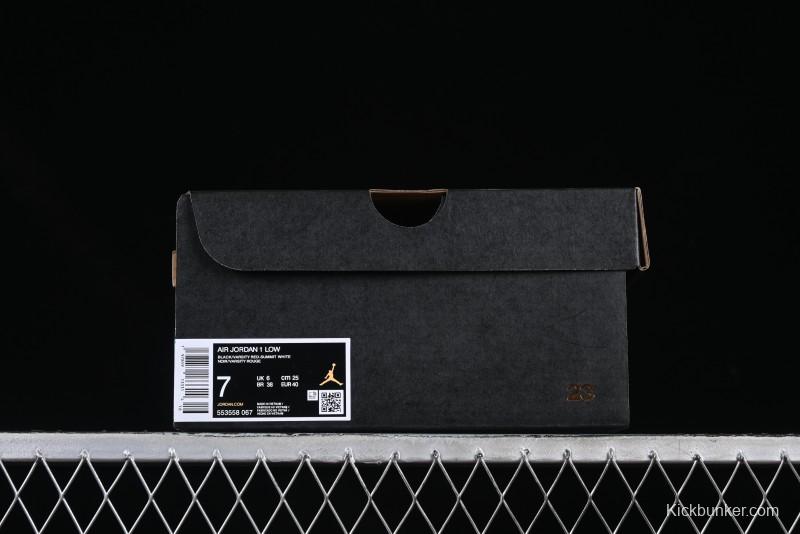 Nike Air Jordan 1 Low AJ1 Red Black Low Top Casual Sneakers - 553558-067