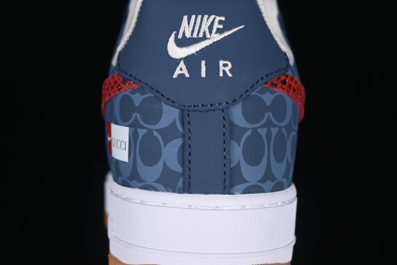 Nike Air Force 1 '07 Low Gucci Collaboration Snake Pattern Red Swoosh Casual Sneakers - DF0188-039