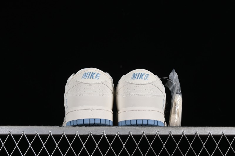 Nike SB Dunk Low LV Collaboration - Double Swoosh Beige Blue Anniversary High-End Custom Low-Top Casual Skate Shoes - XX2025-308