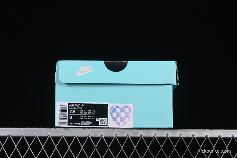 Nike Air Force 1 '07 Low Double Hearts Casual Sneakers with Hand-Drawn Anime Doodle and Pink Blue Hearts - CZ0377-002