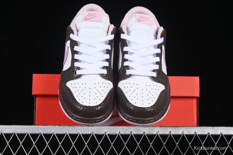 Nike Dunk Low Retro Sneakers in Grey Purple Snakeskin Leather - HV6932-299