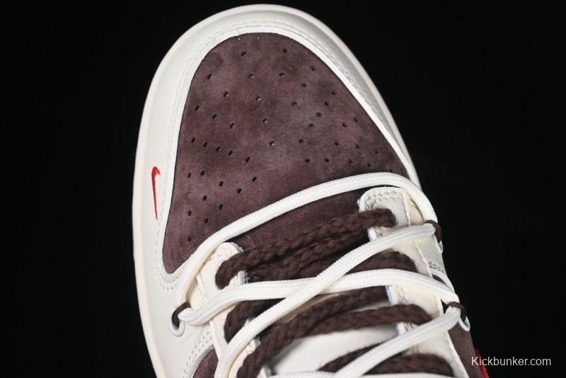 Nike SB Dunk Low Year of the Snake Series - Lace-Up Red Hook Anniversary High-End Custom Low-Top Casual Skate Shoes - YX5066-266