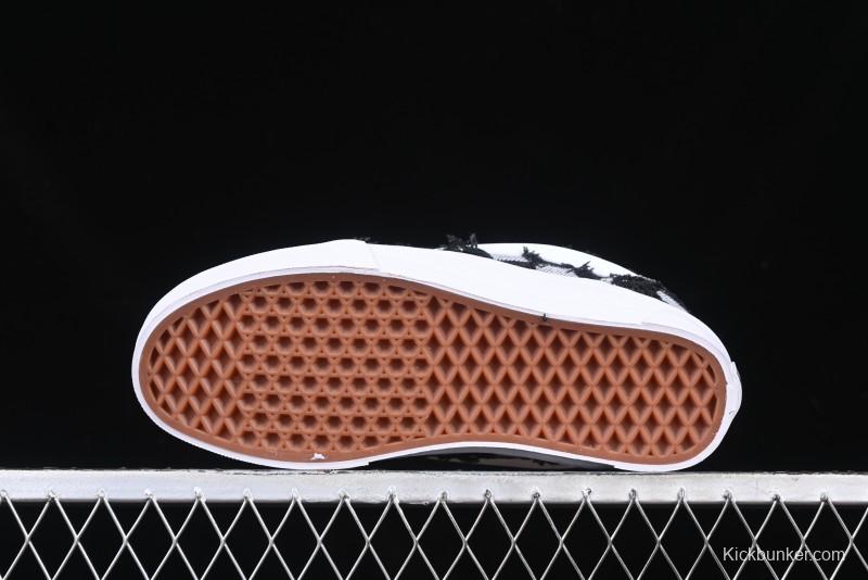 Vans Knu Skool Checkerboard Washed Denim Low-Top Casual Skate Shoes - VN000CS0239