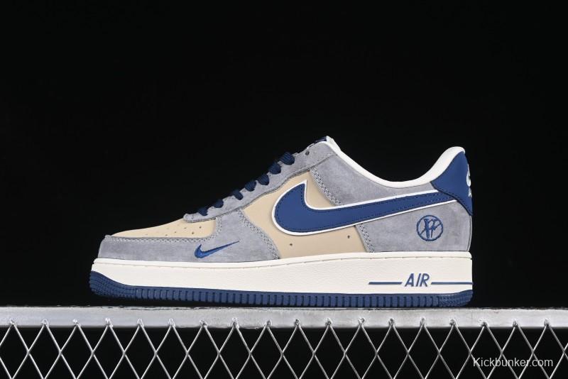 Nike Air Force 1 '07 Low Volon Bear Collaboration Blue Swoosh Casual Sneakers - KK1988-045
