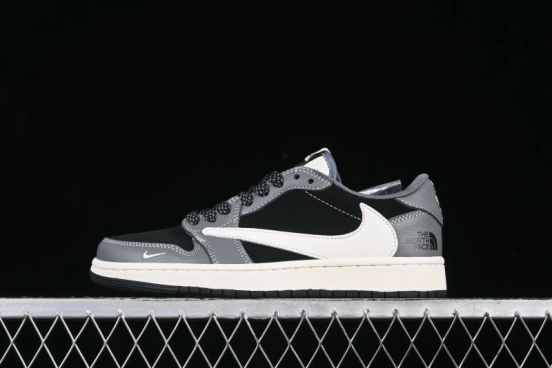Nike Air Jordan 1 Low OG SP AJ1 The North Face Collaboration Night Black Grey Low Top Casual Sneakers - XS6089-513