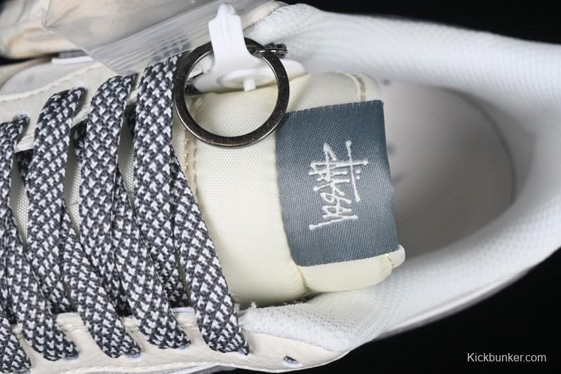 Nike Air Force 1 '07 Low Stussy Collaboration Beige Grey Embroidered Swoosh Low-Top Casual Sneakers - DM6688-003