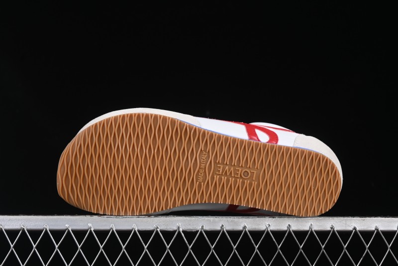 Loewe Ballet Runner 2.0 Sneakers Retro Style Low-Profile Casual Sports Shoes with Asymmetric Toe Design - White Blub