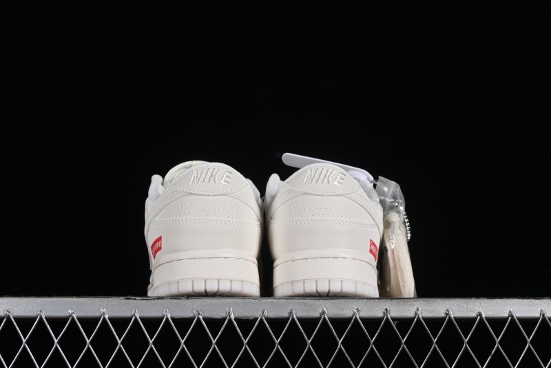 Nike SB Dunk Low Supreme Collaboration - Double Swoosh Anniversary Custom Low-Top Casual Skate Shoes - BB8675-104