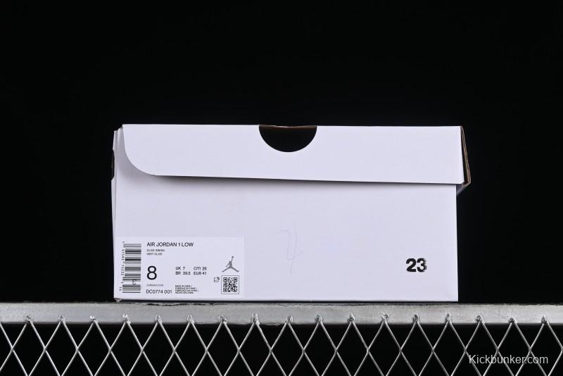 Nike Air Jordan 1 Low AJ1 Custom Black Green Low-Top Culture Casual Sneakers - DC0774-001