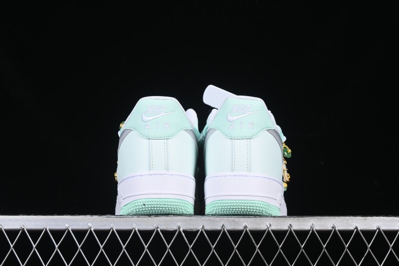 Nike Air Force 1 '07 Low Gold-Inlaid Jade Casual Sneakers with Strap - XV7981-476