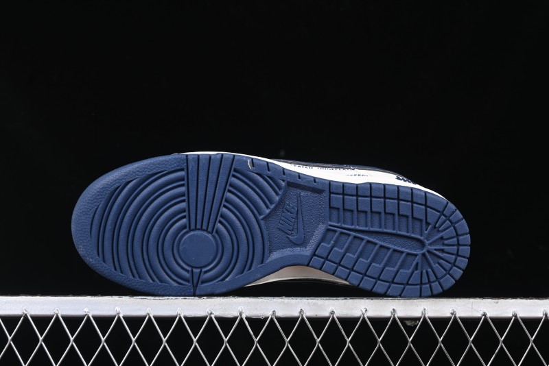 Nike SB Dunk Low UN Collaboration - Dark Blue Anniversary High-End Custom Low-Top Casual Sneakers - XX2026-666
