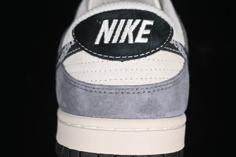 Nike SB Dunk Low Anniversary Edition Customized Sneakers with Grey Swoosh Logo - DJ2024-083