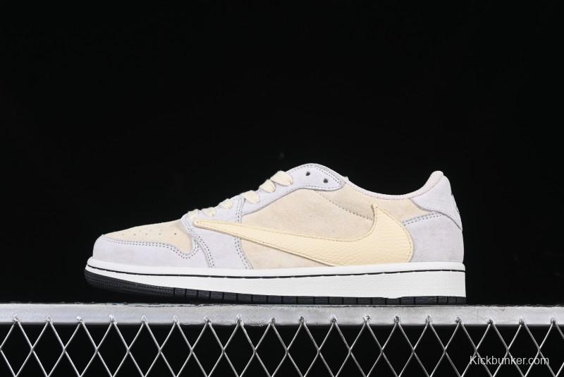Nike Travis Scott x Air Jordan 1 Low OG AJ1 Reverse Swoosh Collaboration Sneakers - DM7866-812