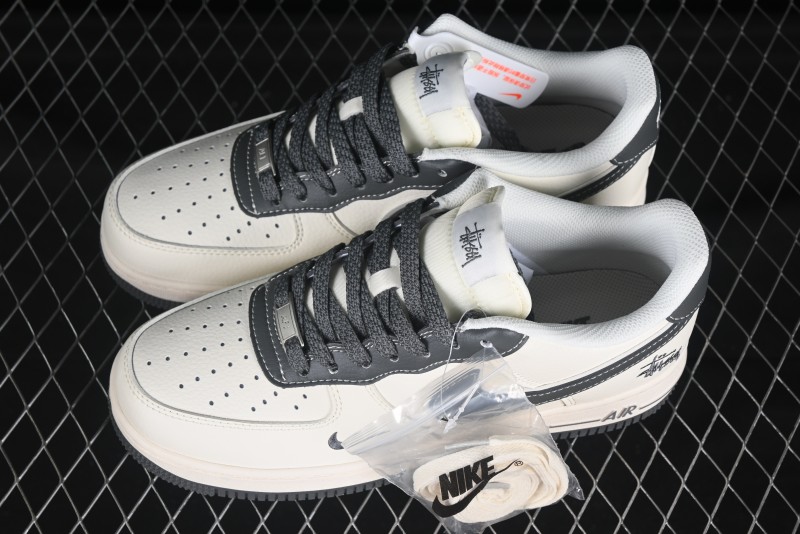 Nike Air Force 1 '07 Low Stussy Collaboration Granite Grey Low-Top Casual Sneakers - XZ6188-226