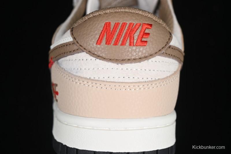 Nike SB Dunk Low Anniversary Edition Dark Swoosh Brown White Custom Low-Top Casual Skate Shoes - DJ2024-071