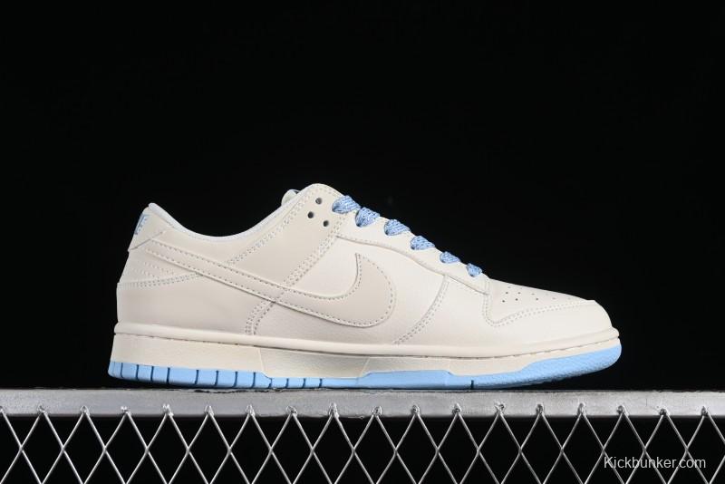 Nike SB Dunk Low BAPE Collaboration - Off-White Mini Blue Swoosh Anniversary High-End Custom Low-Top Casual Sneakers - XD6188-027