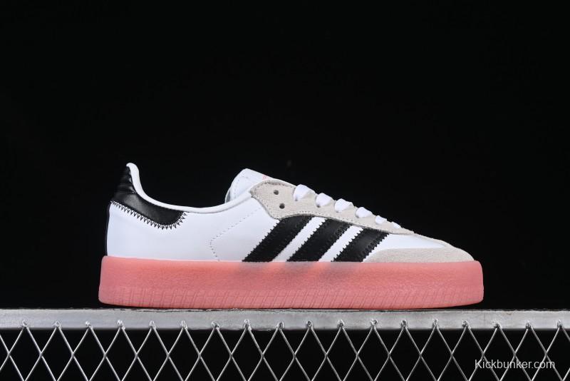 Adidas Samba Classic – White/Black with Pink Translucent Sole
