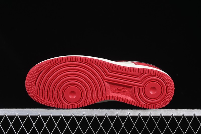 Nike Air Force 1'07 Low Dior Collaboration Red Black Zebra Print Casual Sneakers - KK1988-066