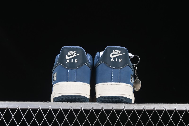 Nike Air Force 1 '07 Low Collaboration White Blue Ghost Face Casual Sneakers with Strap - KK1988-068