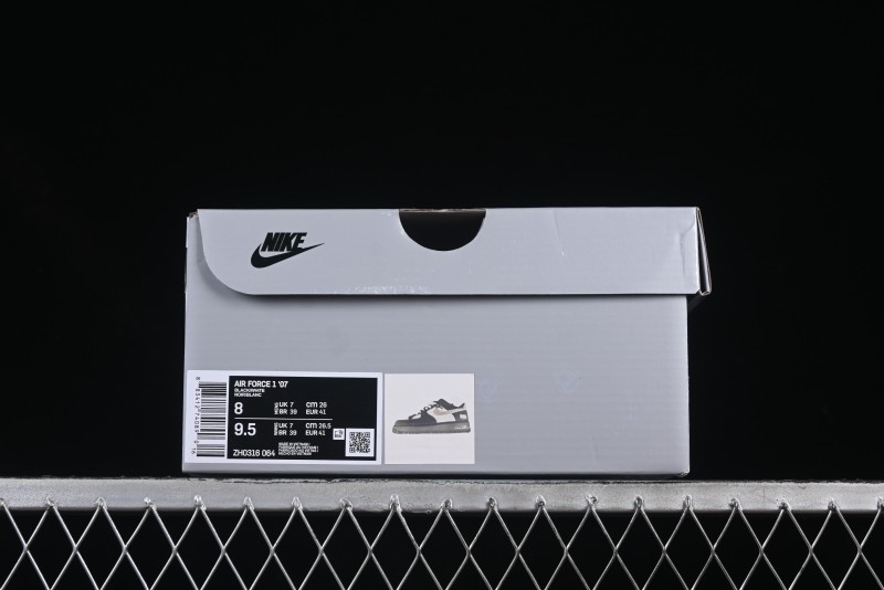 Nike Air Force 1'07 Low Silver Wing Panda Casual Sneakers with Strap - ZH0316-064