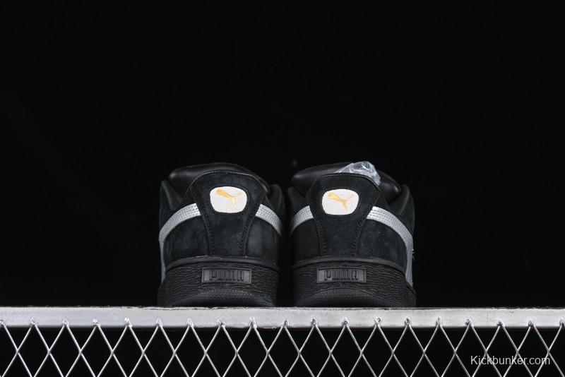 PUMA Suede XL Classic Men's Sneakers - Black with Metallic Silver Accents
