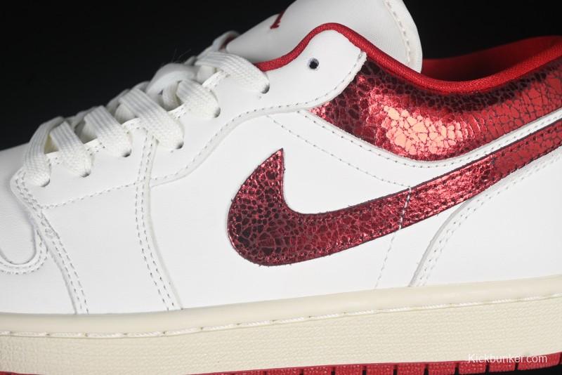 Nike Air Jordan 1 Low AJ1 White Red Low Top Casual Sneakers - HJ9338-106