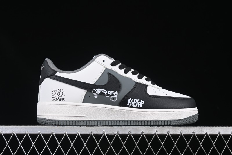 Nike Air Force 1 MVP "Rock Plan" Custom Edition - Black & White
