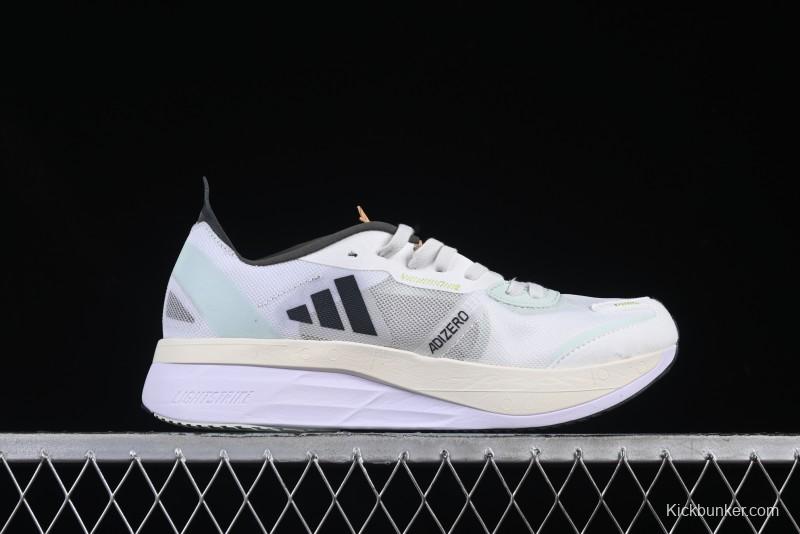 Adidas Lightstrike Pro Running Shoes - White/Black Neon Edition