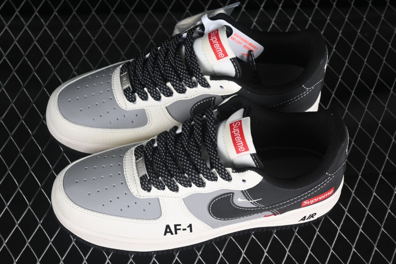 Nike Air Force 1'07 Low Supreme Casual Sneakers in Beige Grey Black - HH7518-055