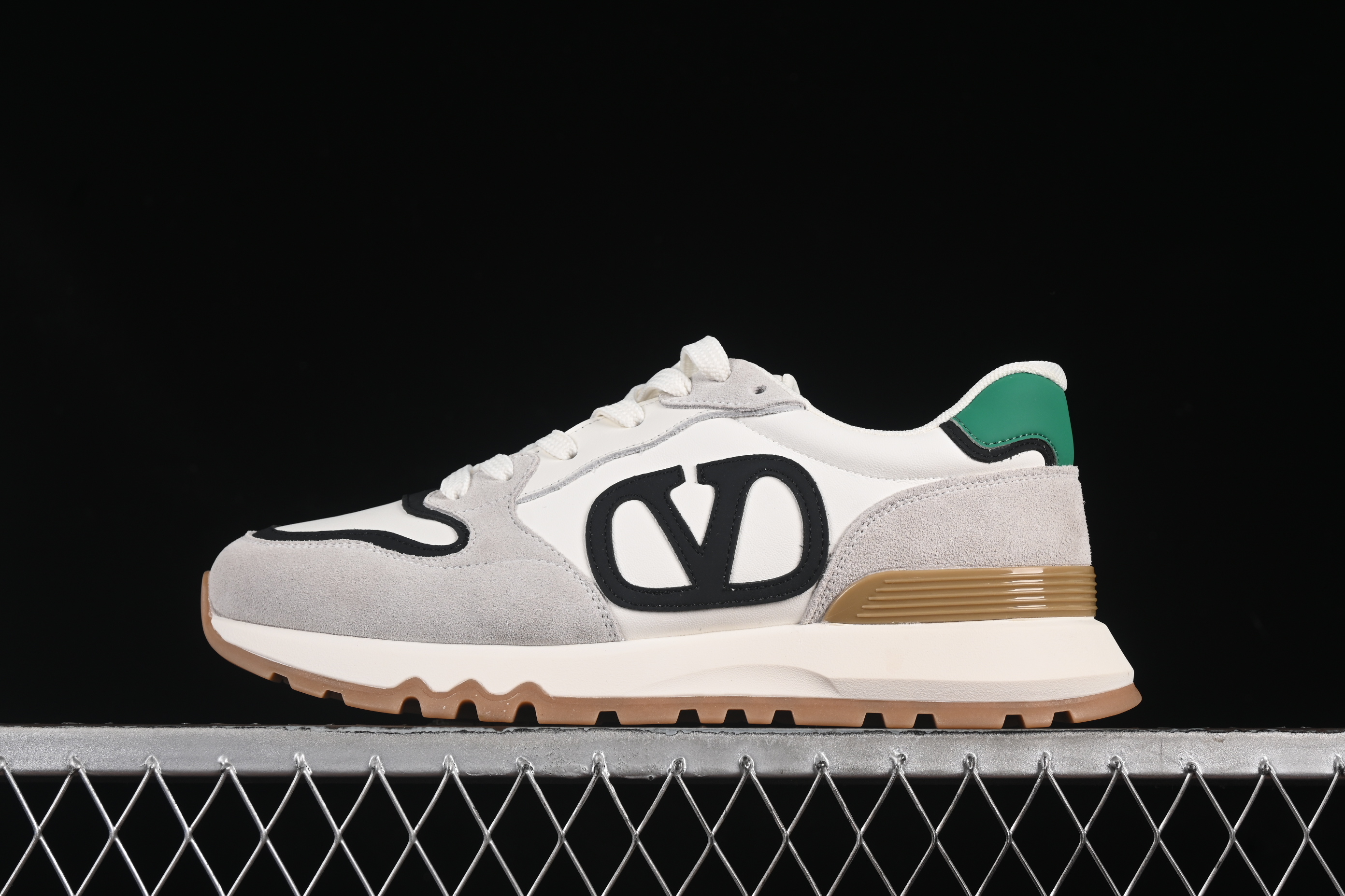 Valentino Punk Style Stitch Pattern Soft Lambskin Comfortable Lace-Up Low-Top Casual Running Shoes - MBH8